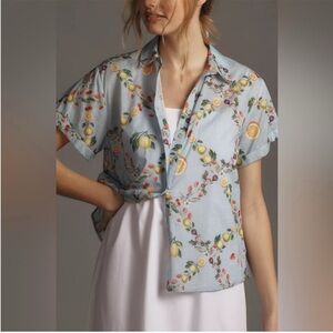 Maeve Anthropologie lightweight fruit button down surf shirt size large